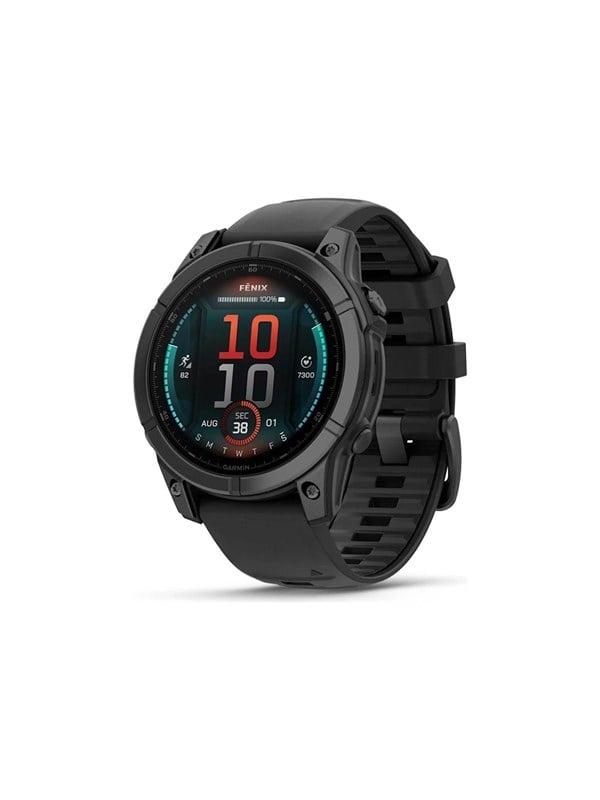 Garmin fÄnix E - slate grey steel - sport watch with band - black - 16 GB